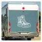 Preview: Wohnmobil Aufkleber Wandern Wanderstiefel Wald Berge Wohnwagen Caravan Sticker WoMo446