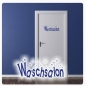 Preview: Wandtattoo Türaufkleber Waschsalon Badezimmer WC Bad T012