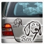 Preview: Weimaraner Name Auto Aufkleber Autoaufkleber Sticker A1136