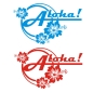Preview: Aloha Hibiskus Blumen Hawaii Wohnmobil Aufkleber Caravan WoMo WoMo004