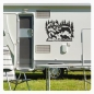 Preview: heulender Wolf Wölfe Mond Sterne Wald Wohnmobil Aufkleber Wohnwagen Caravan Wohnwagen Sticker WoMo422