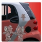 Preview: Autoaufkleber 2er Set Teddy Evil Zombie Sticker Teddies DA892