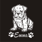 Preview: Englische Bulldogge Name Pfoten Autoaufkleber Auto Aufkleber Sticker A876