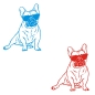 Preview: Auto Aufkleber Französische Bulldogge Cool Sonnenbrille Autoaufkleber Hund Pfoten clickstick A1728