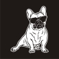 Preview: Auto Aufkleber Französische Bulldogge Cool Sonnenbrille Autoaufkleber Hund Pfoten clickstick A1728