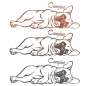 Preview: Französische Bulldogge Türaufkleber Wandtattoo Aufkleber Sticker Wunschname T577