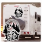 Preview: heulender Wolf Wohnmobil Aufkleber Caravan Sticker WoMo259