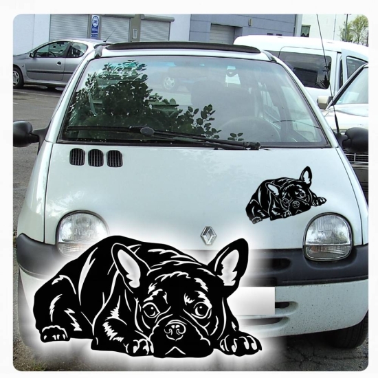 Auto Aufkleber Französische Bulldogge Hund Autoaufkleber Sticker Hauben A4190