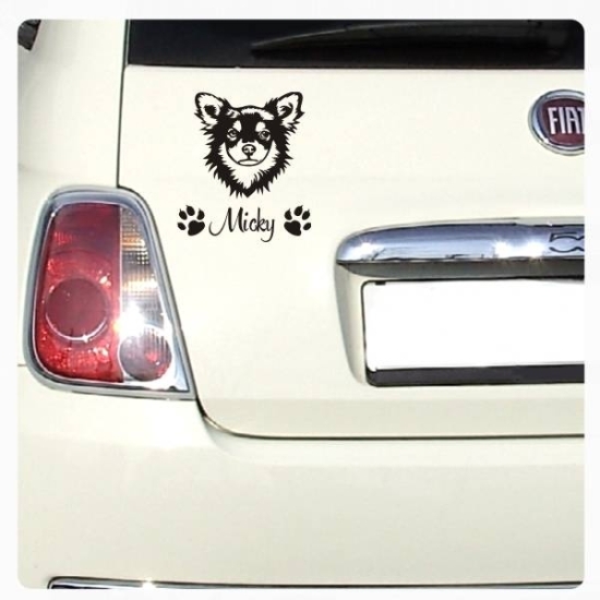 Chihuahua Name Auto Aufkleber Hundeaufkleber Autoaufkleber Sticker A638