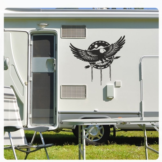 Adler Eagle Indian Feeling Indianer Wohnmobil Aufkleber WoMo073