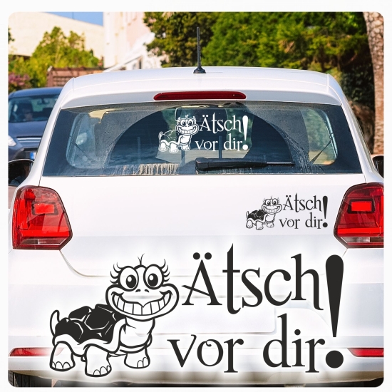 Ätsch vor dir! Autoaufkleber Turtle Schildkröte Sticker Aufkleber A2034