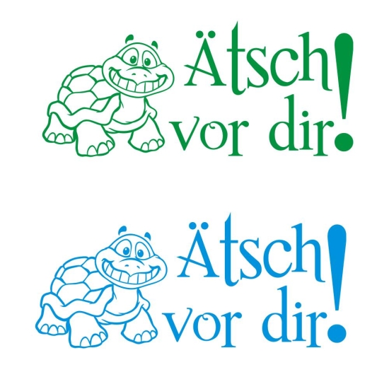 Ätsch vor dir! Wohnmobil  Wohnwagen Caravan Aufkleber Turtle Schildkröte Sticker WoMo021