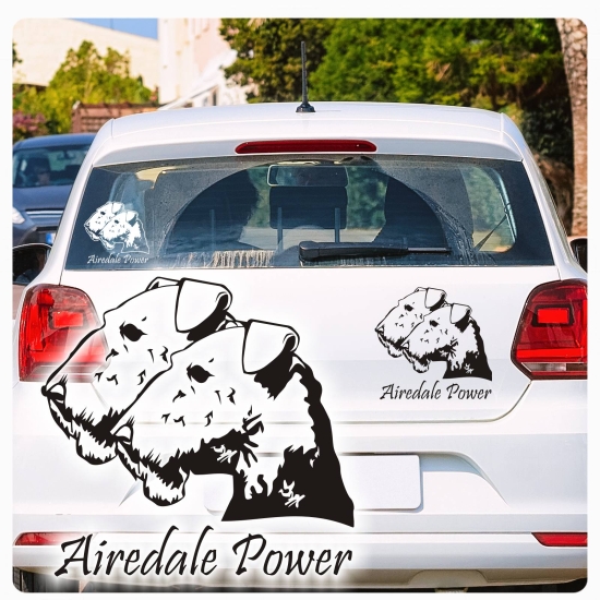 Airedale Power Terrier Auto Aufkleber  Sticker Hundeaufkleber A558