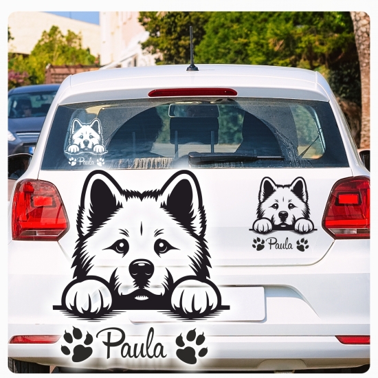 Akita Inu Autoaufkleber Auto Aufkleber Sticker Hund Pfoten A4266