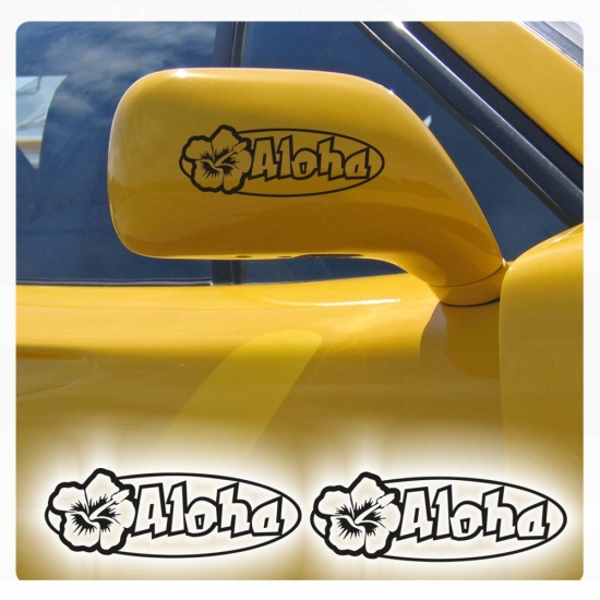 2er SET Aloha Hibiskus Hawaii Autoaufkleber Auto Aufkleber Sticker A343