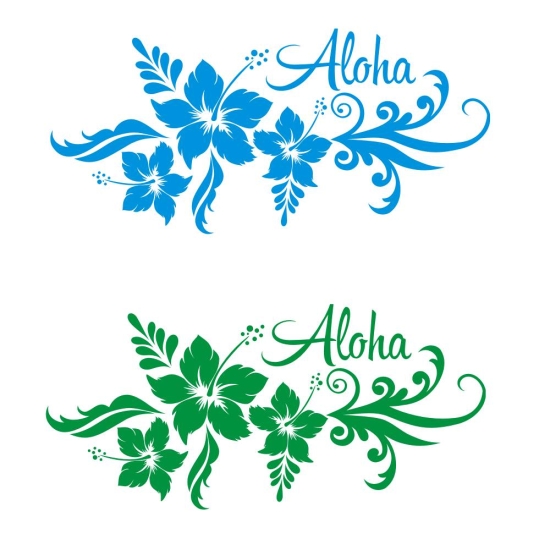 Hibiskus Blumen Hawaii Ranke Aloha Wandtattoo Wandsticker W1204