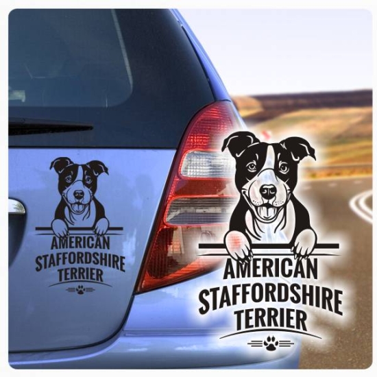 American Staffordshire Terrier Hunde Pfoten Auto Aufkleber Autoaufkleber A677