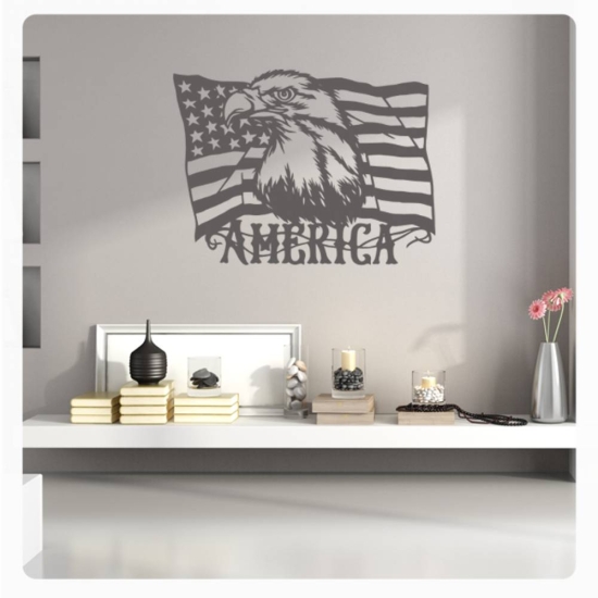 Adler Flagge Amerika Wandtattoo Wandaufkleber W054