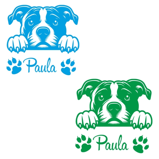 Preview: Amstaff American Staffordshire Terrier Auto Aufkleber Autoaufkleber Hundeaufkleber Pfoten A170