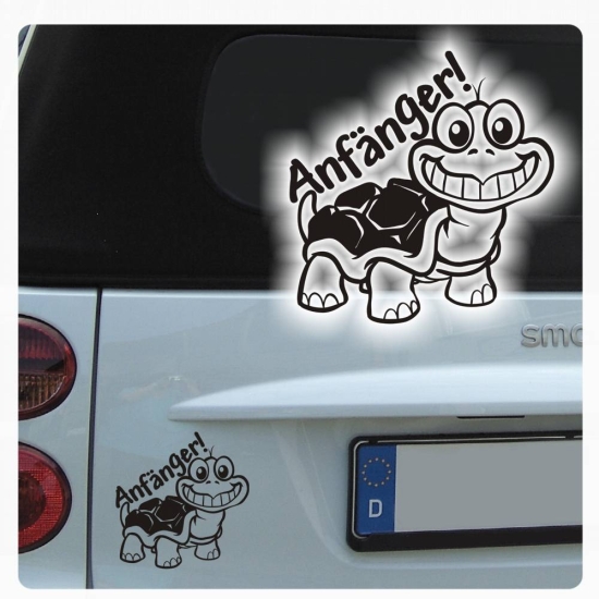 Anfänger Autoaufkleber Schildkröte Sticker Auto Aufkleber A2079