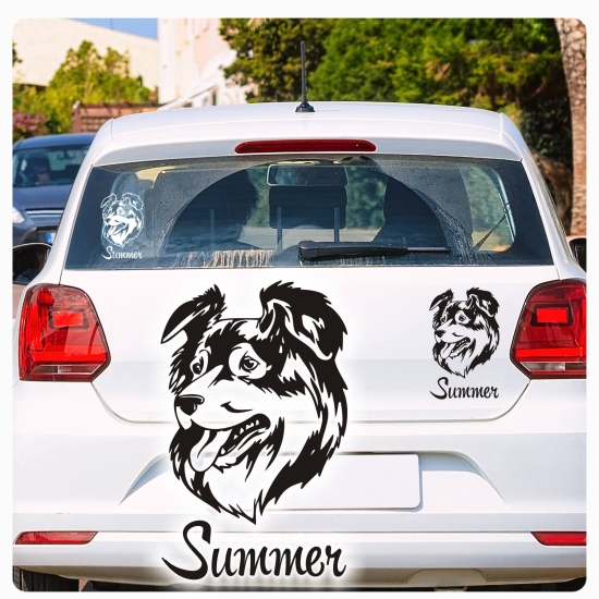 Australian Shepherd Name Hundeaufkleber Autoaufkleber Sticker Aufkleber A2090