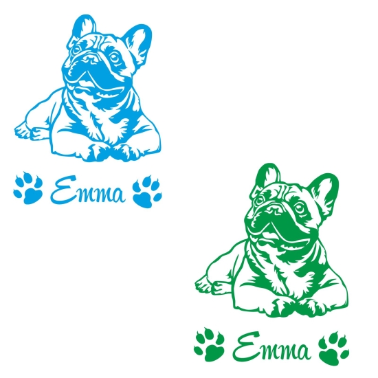 Autoufkleber Französische Bulldogge French Bulldog Sticker Aufkleber Hundeaufkleber A3108