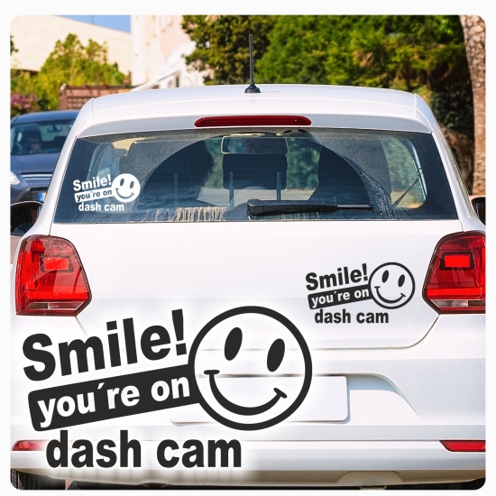 Smile you´re on dash cam lustig witzig Auto Aufkleber Sticker A3109