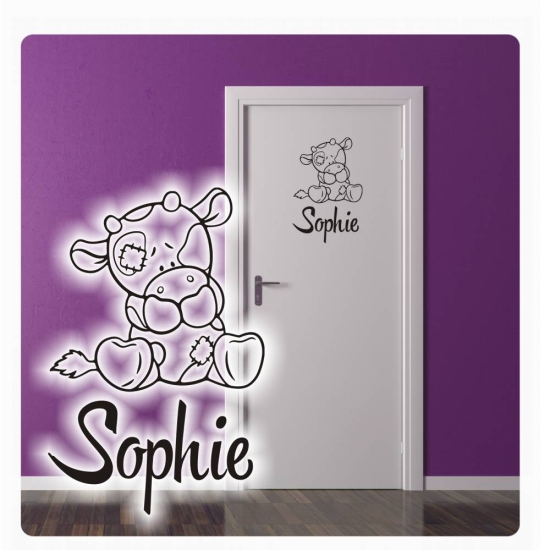 Baby Kuh Name Spielzeug Wandtattoo Türaufkleber Tür Aufkleber Sticker T809