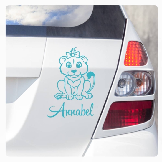 Löwe Löwenbaby Baby Name Auto Aufkleber Autoaufkleber Sticker AB010Name Auto Aufkleber Autoaufkleber Sticker AB009