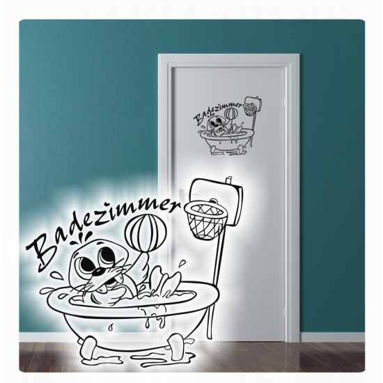 Badezimmer Seehund Türaufkleber Aufkleber Sticker Bad WC T057