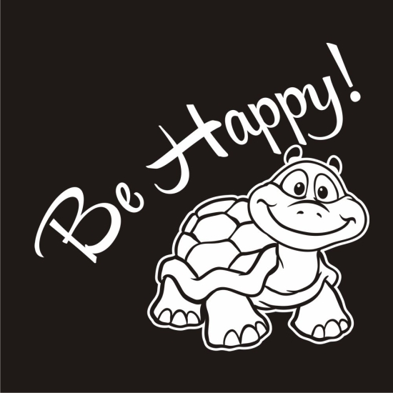 Autoaufkleber Turtle Schildkröte Be Happy! Aufkleber Sticker A1179