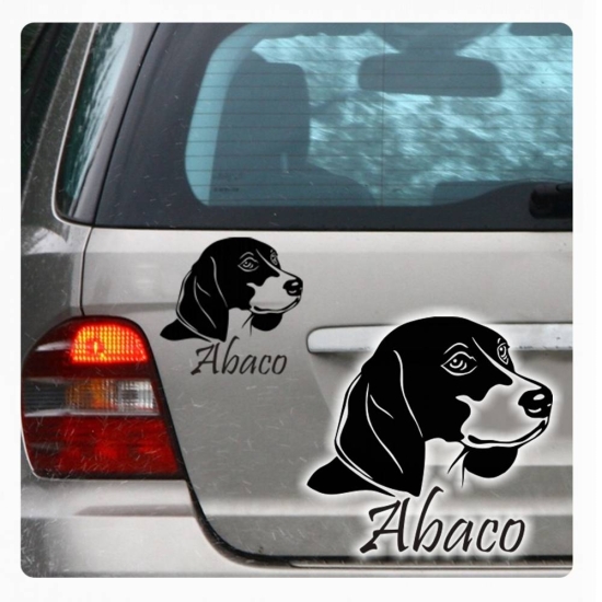 Beagle Name Auto Aufkleber Sticker Autoaufkleber Hund A051