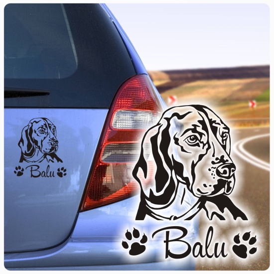 Hundeaufkleber Beagle Name Auto Aufkleber Autoaufkleber Hund Sticker A263