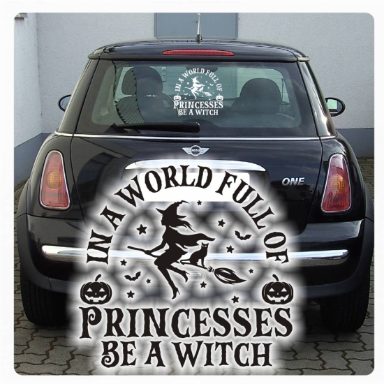 In a World full of Princesses be a Witch Autoaufkleber Aufkleber Hexe A742