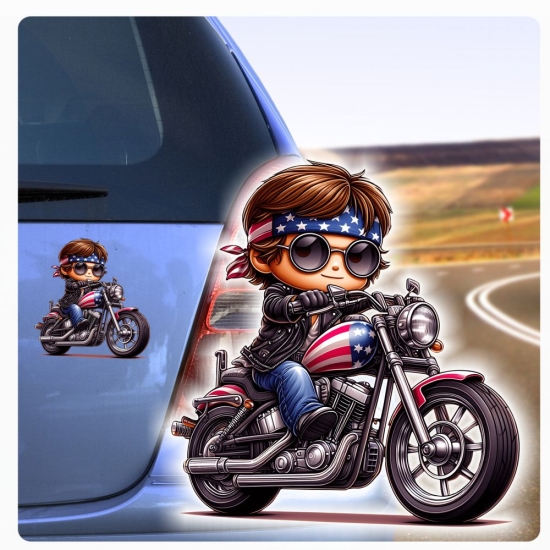Biker Motorradfahrer Amerika Autoaufkleber Sticker Auto Aufkleber Digitaldruck DA341