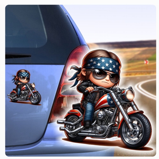 Biker Motorradfahrer Amerika Autoaufkleber Sticker Auto Aufkleber Digitaldruck DA342
