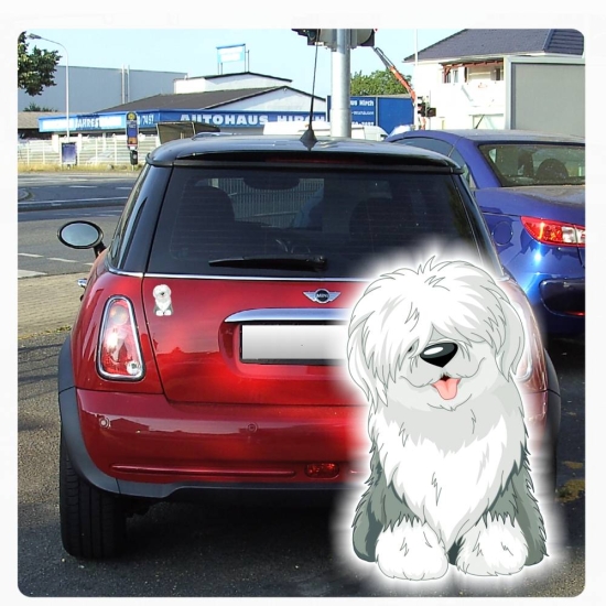 Auto Aufkleber Bobtail Hundeaufkleber Pfoten Sticker Digitaldruck DA957