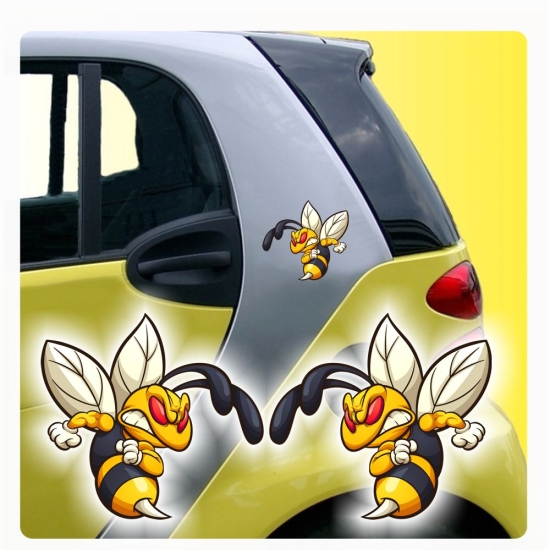Auto Aufkleber Böse Biene Wespe Digitaldruck - 2er SET DA2028