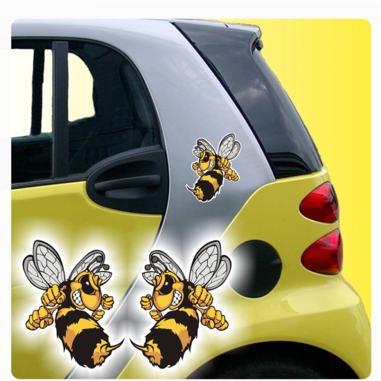 Böse Biene Hornisse Wespe Autoaufkleber Auto Aufkleber Sticker 2er Set DA005