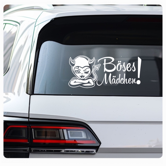 Autoaufkleber Böses Mädchen! Teufelchen Aufkleber Auto Aufkleber A2010