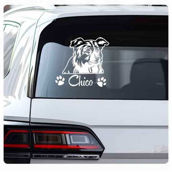 Hundeaufkleber Border Collie Name Autoaufkleber Aufkleber Sticker A287