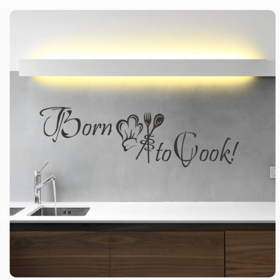 Born to Cook Küche Wandtattoo Kochen Wandaufkleber W1721