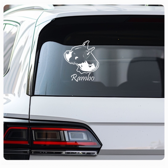 Boxer Name Auto Aufkleber Autoaufkleber Sticker Hund A207