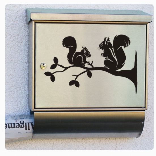 Briefkastenaufkleber Eichhörnchen Aufkleber Sticker B009