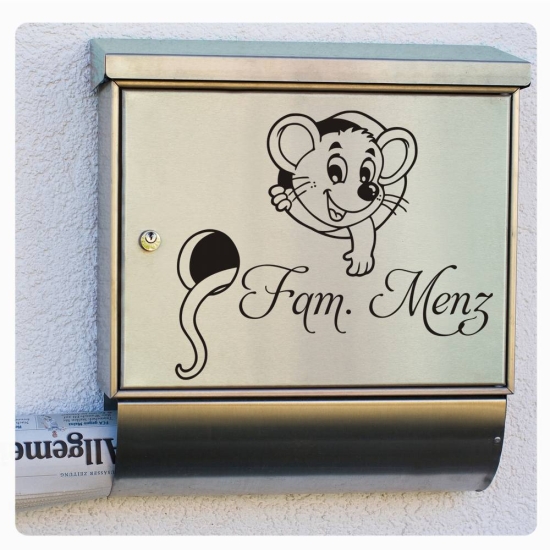 Briefkastenaufkleber Maus Namen Aufkleber Sticker B011