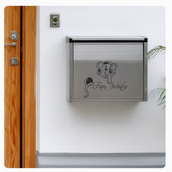 Briefkastenaufkleber Maus Namen Aufkleber Sticker B011