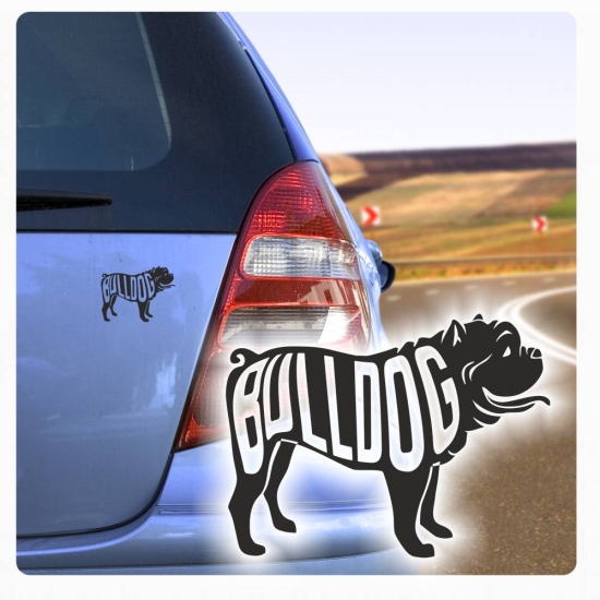 Autoaufkleber Englische Bulldogge Auto Aufkleber Sticker Bully A4041