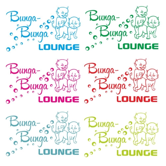 Tür Aufkleber Bunga-Bunga Lounge Wandtattoo Sticker Türaufkleber T275