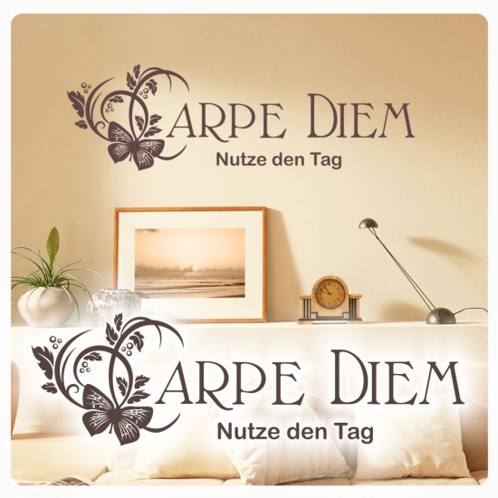 Carpe Diem Wandtattoo Nutze den Tag Wandaufkleber W660