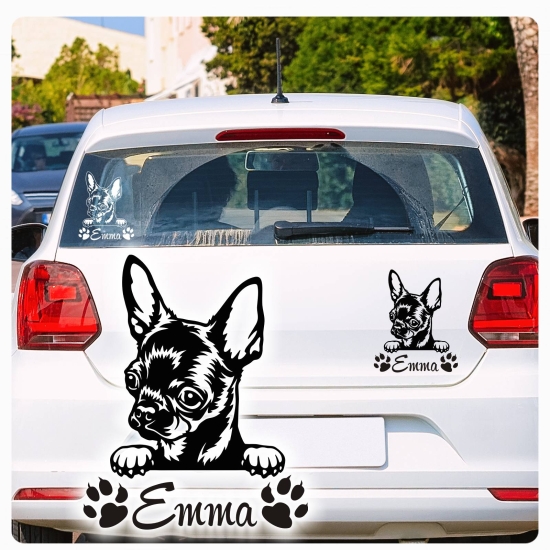 Chihuahua Name Pfoten Autoaufkleber Auto Aufkleber Sticker A887